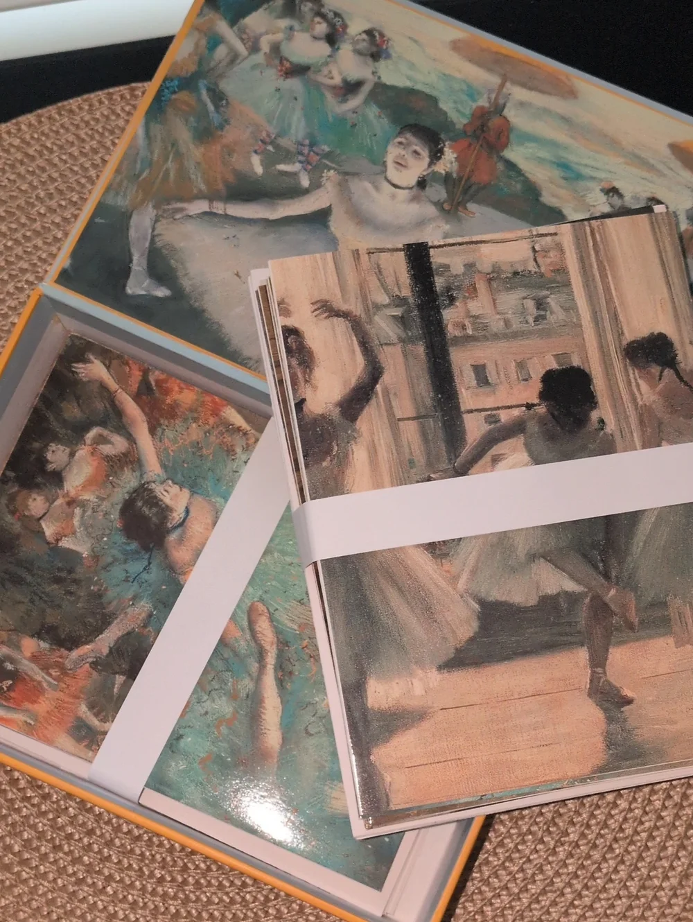 16 Dancers by Degas Art Note Card Set - Blue, Cream, Tan